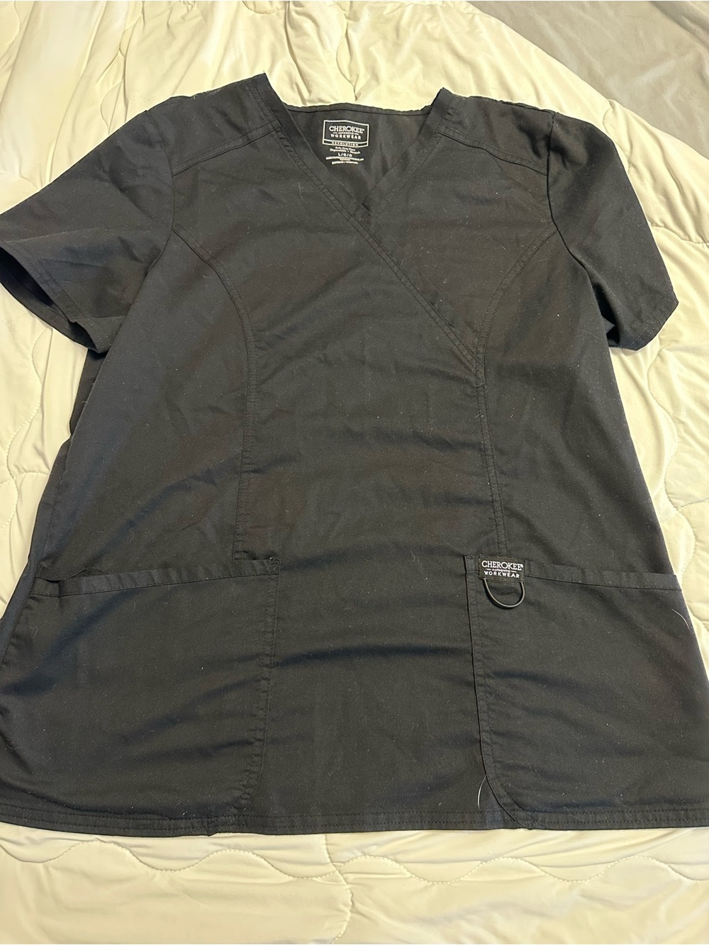Cherokee Workwear Black V-Neck Scrub Top